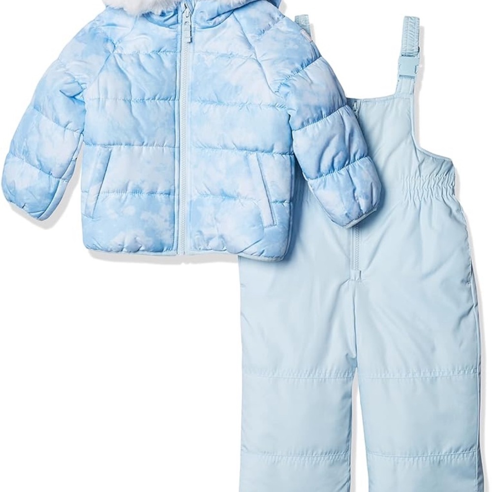 Baby Blue Winter Jacket and Snow Pants Set